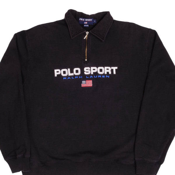 Vintage Polo Sport Ralph Lauren Quarter Zip Sweatshirt 90'S Size Large