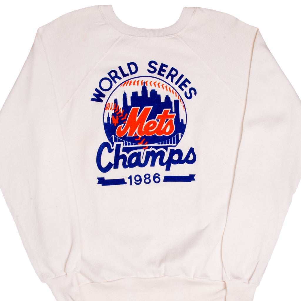 VINTAGE MLB NEW YORK METS WORLDS SERIES CHAMPS 1986 SWEATSHIRT LARGE M –  Vintage rare usa