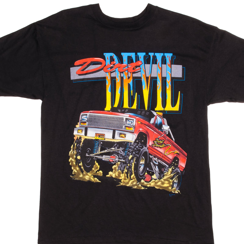 Vintage Racing Dirt Devil 1992 Tee Shirt Size L With Single Stitch Sleeves