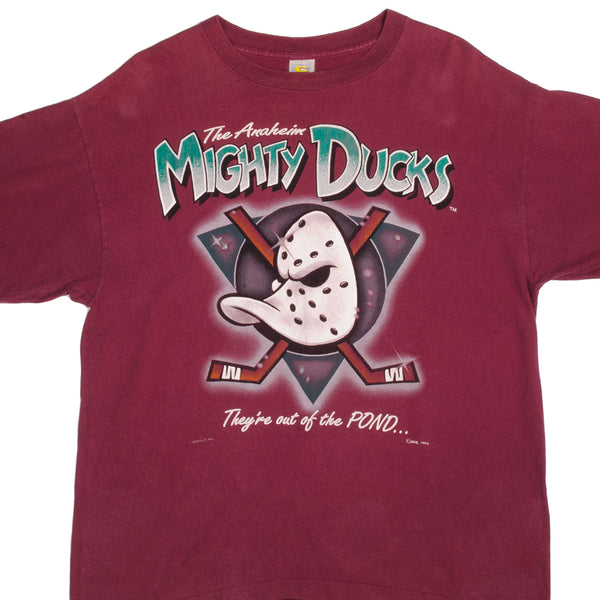 Vintage NHL Anaheim Mighty Ducks Competitor Tee Shirt 1994 Size Xlarge Made In USA With Single Stitch Sleeves