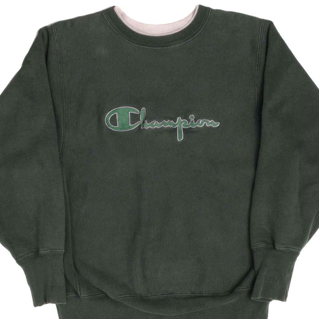 VINTAGE REVERSE WEAVE CHAMPION SPELL OUT LOGO SWEATSHIRT 1990S SIZE MEDIUM MADE IN USA