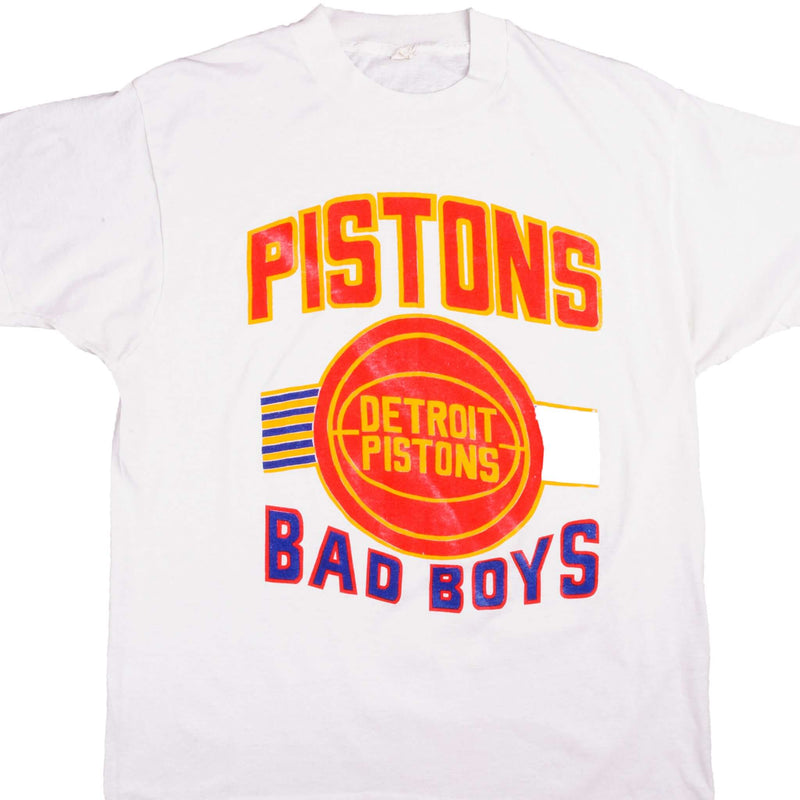 Vintage NBA Detroit Piston Eastern 80S 90S Tee Shirt Size Large Made In USA. With Single Stitch Sleeves