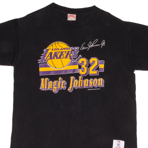 Vintage NBA Los Angeles Lakers Magic Johnson 1989 Tee Shirt Size XL Made In USA