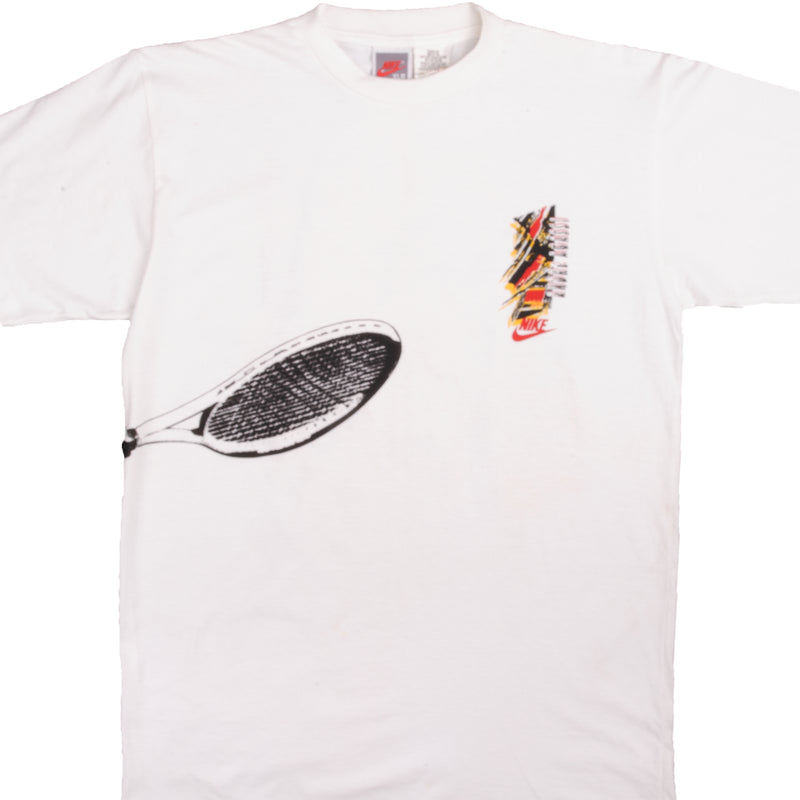 Vintage White Nike Tennis Player Andres Agassi Tee Shirt 1987-1994 Size M 