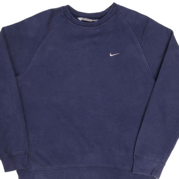 Vintage Blue Nike Classic Small Swoosh Sweatshirt 90s Size Medium