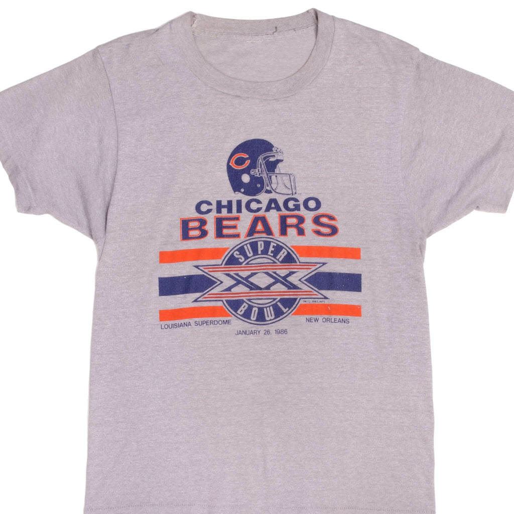 VINTAGE NFL CHICAGO BEARS SUPER BOWL TEE SHIRT EARLY 1986 SIZE MEDIUM