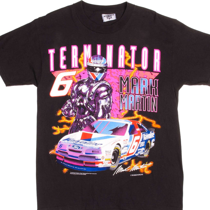 Vintage Nascar Terminator Mark Martin #6 Valvoline Team LEE 1995 Tee Shirt Size Large Made In USA