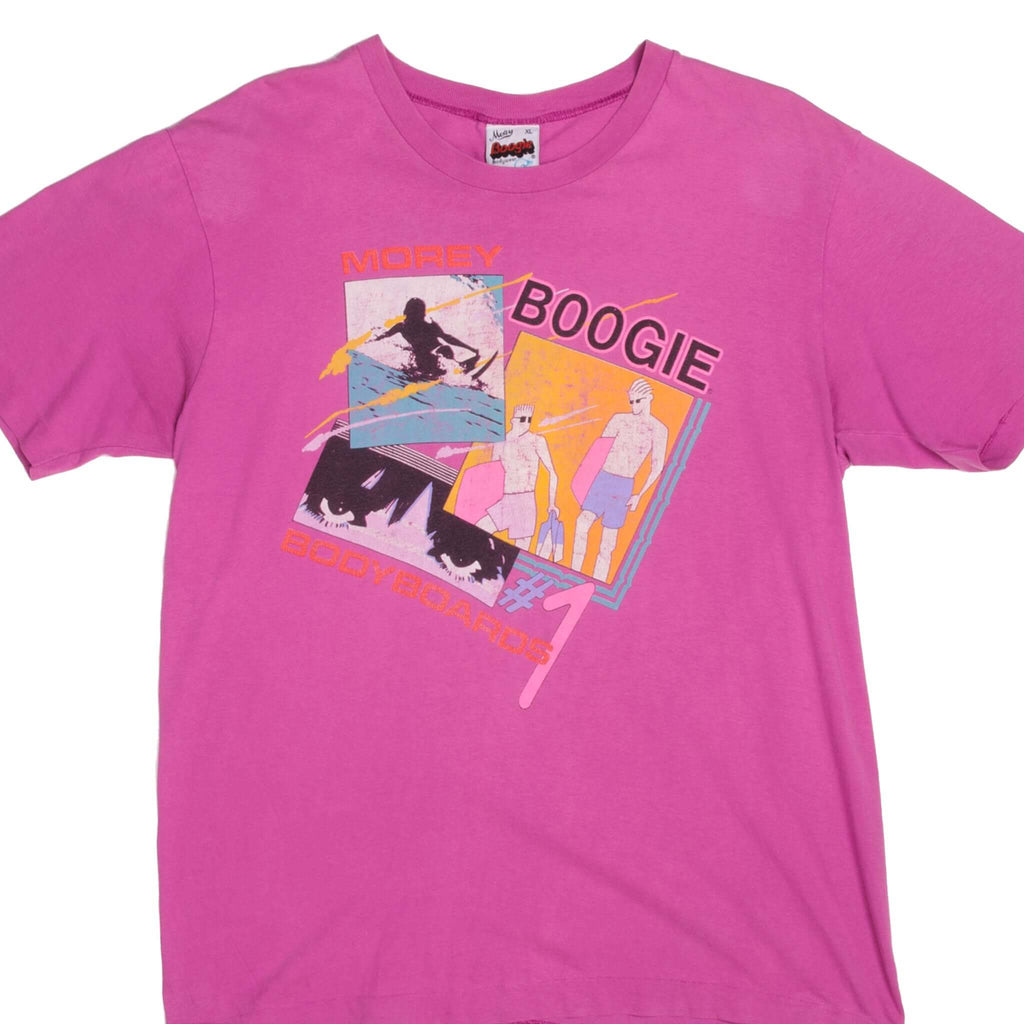 Vintage Morey Boogie #1 Bodyboards Surf Tee Shirt 90S Size Large with single stitch sleeves