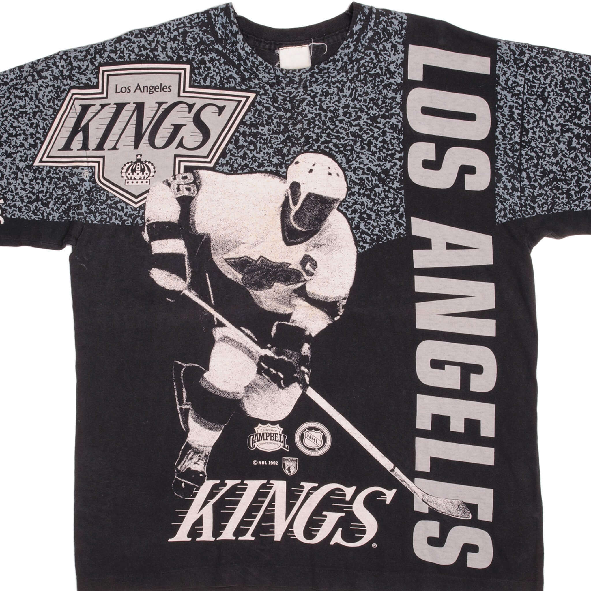 Vintage NHL Los Angeles Kings Tee Shirt 1992 Size XLarge with single stitch sleeves.