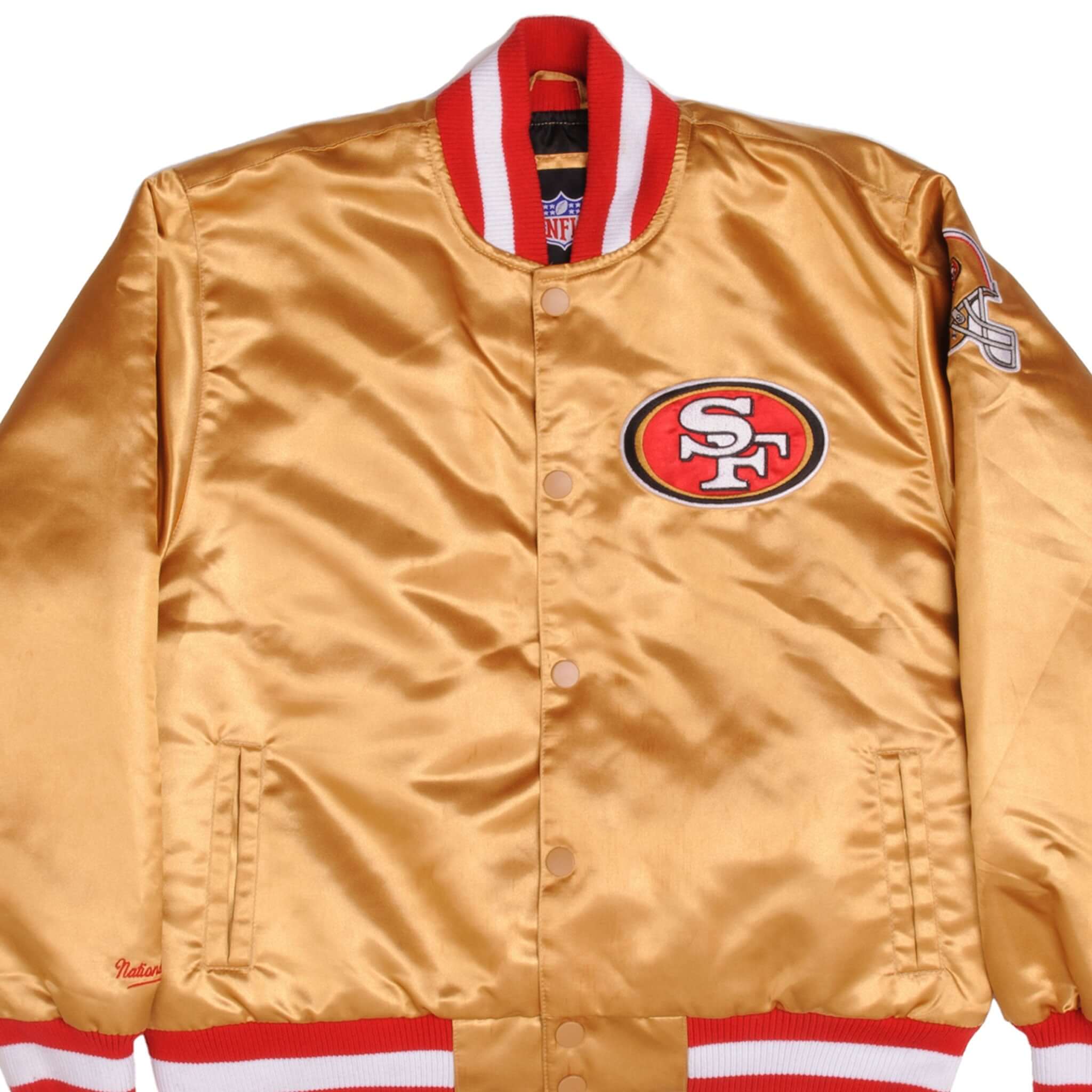 Vintage Golden National Football League San Francisco SF Forty Niners 49ers Bomber Jacket Size XLarge
