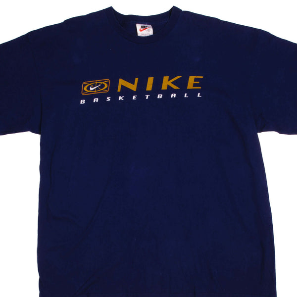 Vintage Blue Nike Basketball Tee Shirt Late 90s Size 2XLarge Made In USA