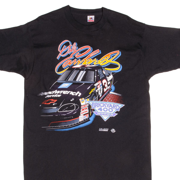 Vintage Nascar Dale Earnhardt Brickyard 400 1995 Tee Shirt Size XL Made In USA With Single Stitch Sleeves