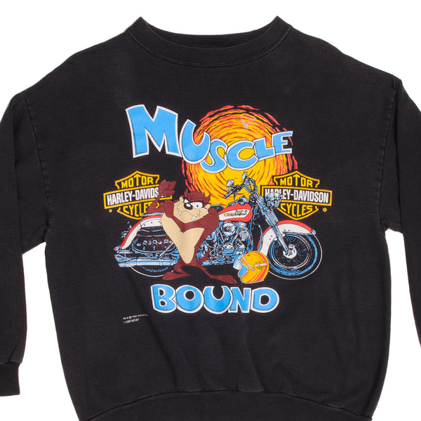 Vintage Harley Davidson Taz Looney Tunes Warer Bros. Fun Wear Sweatshirt Size Large Made In USA. 1993