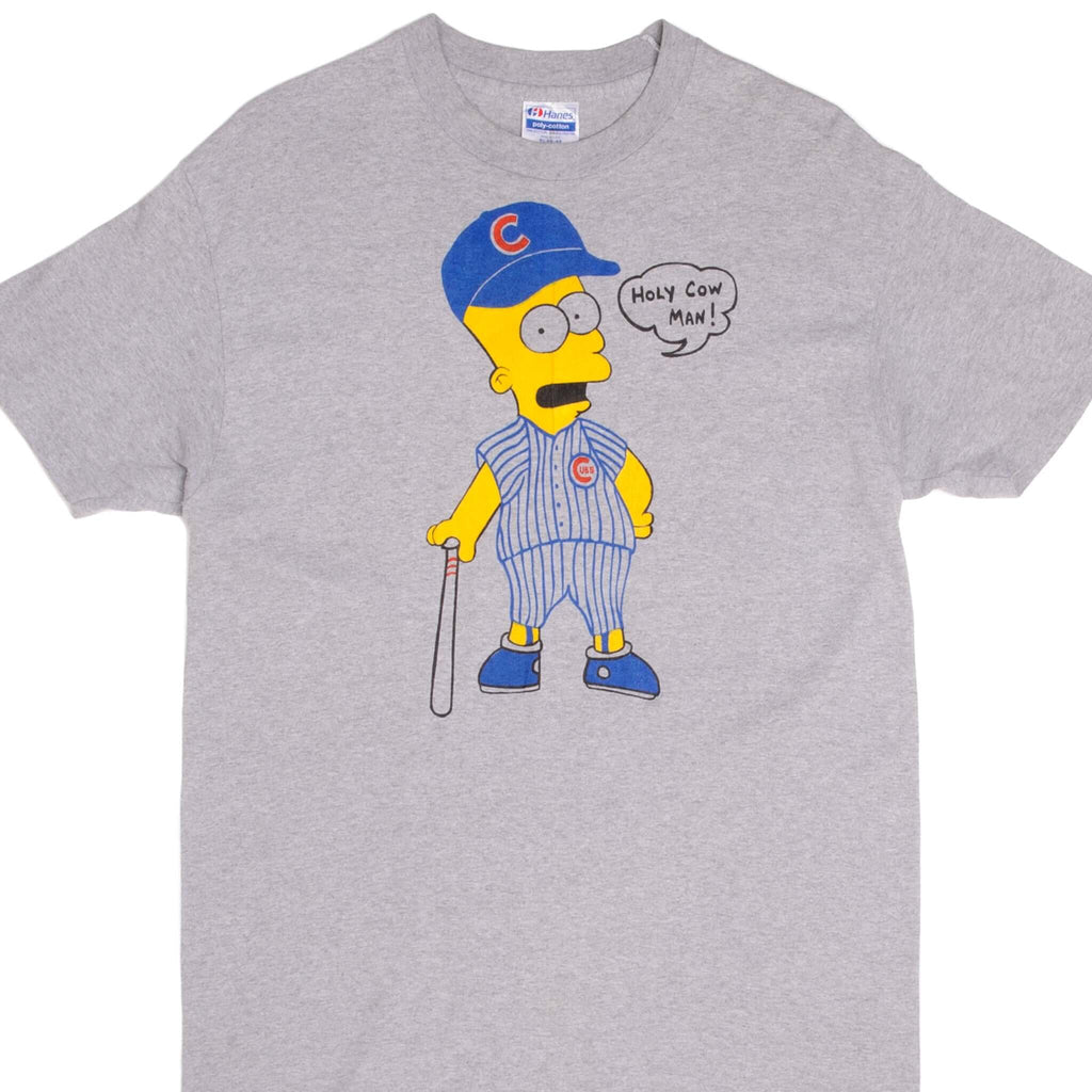 Vintage MLB Chicago Cubs Bart Simpson Tee Shirt 1990s Size Large Made In USA With Single Stitch Sleeves