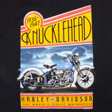Vintage Black Harley Davidson Knuckle Head Terresons Reading, PA 1991 T Shirt With Single Stitch Sleeves. Made In USA