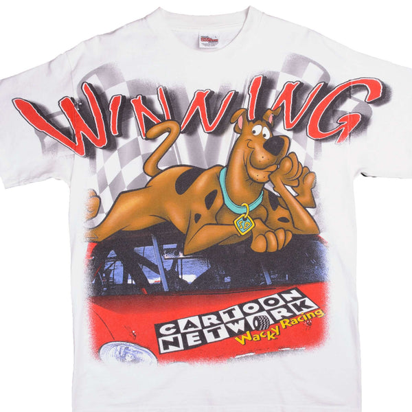 Vintage Nascar All Over Print Winning Everything Scooby Doo Cartoon Network 2000 Tee Shirt Size L