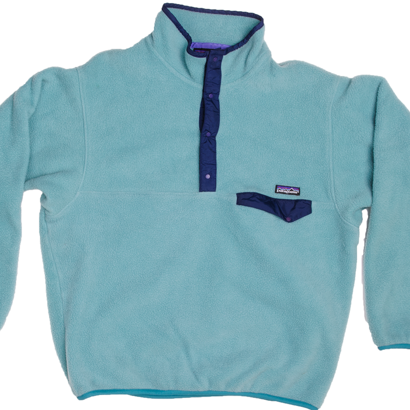 Vintage Blue Patagonia Snap T Fleece Pullover Jacket Size Large    