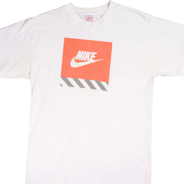 VINTAGE NIKE BOX LOGO TEE SHIRT 1987-1992 SIZE MEDIUM MADE IN USA