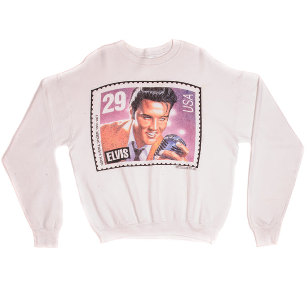 Vintage Elvis Presley United States Postal Service Stamp Fruit of the Loom Sweatshirt 1992 Size XLarge Made In USA.