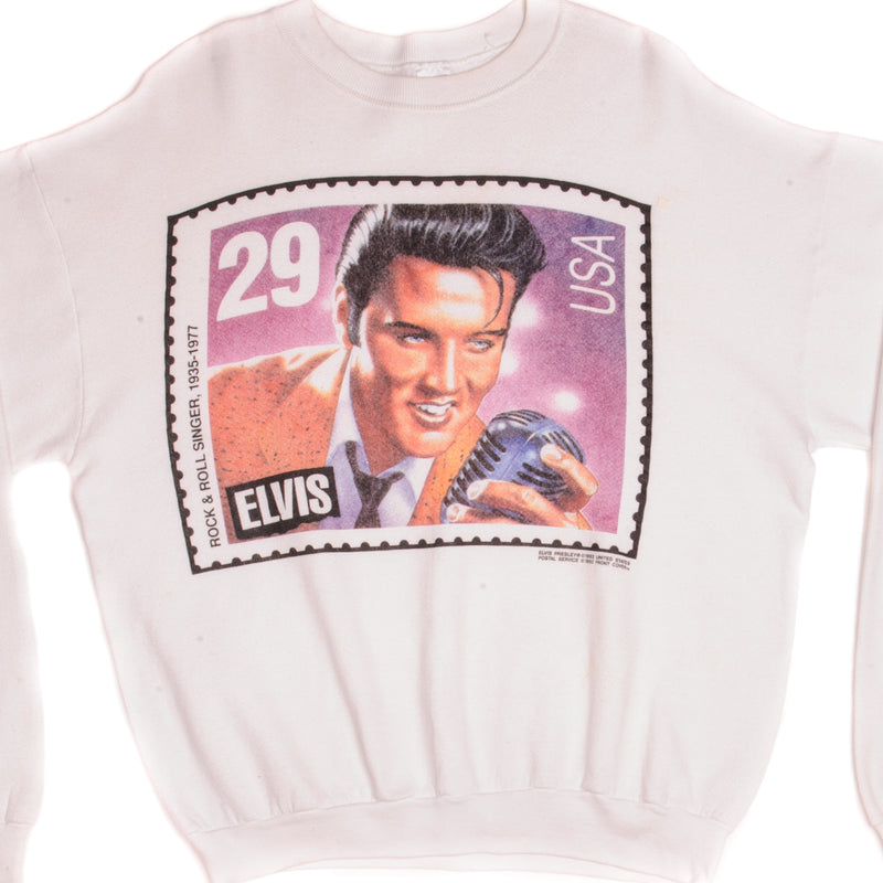 Vintage Elvis Presley United States Postal Service Stamp Fruit of the Loom Sweatshirt 1992 Size XLarge Made In USA.