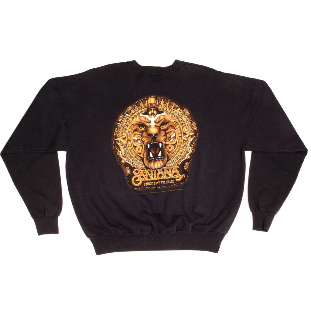 Vintage Carlos Santana De Aztlan Music From The Heart Promo Concert Tour Album Hanes Sweatshirt 1998 Size XXL.