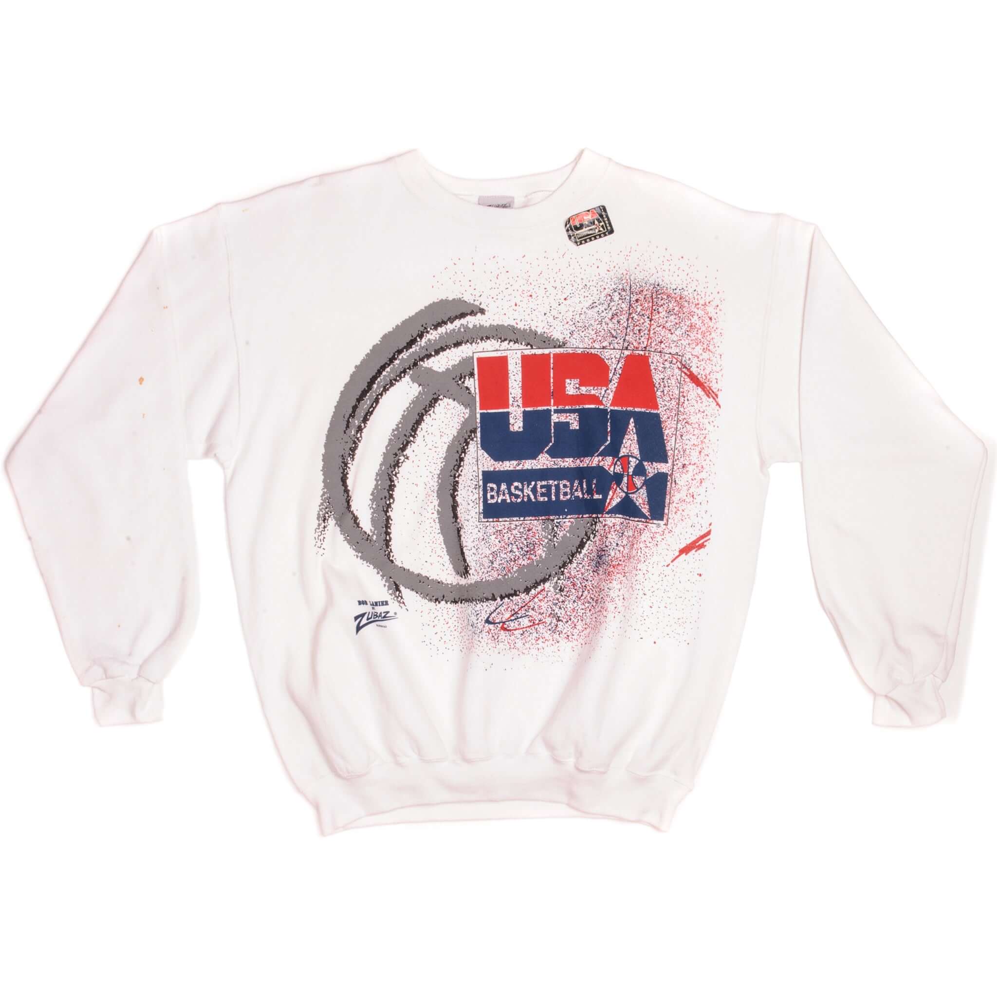 Vintage USA Basketball Sweatshirt Zubaz Size Large Made In USA.
