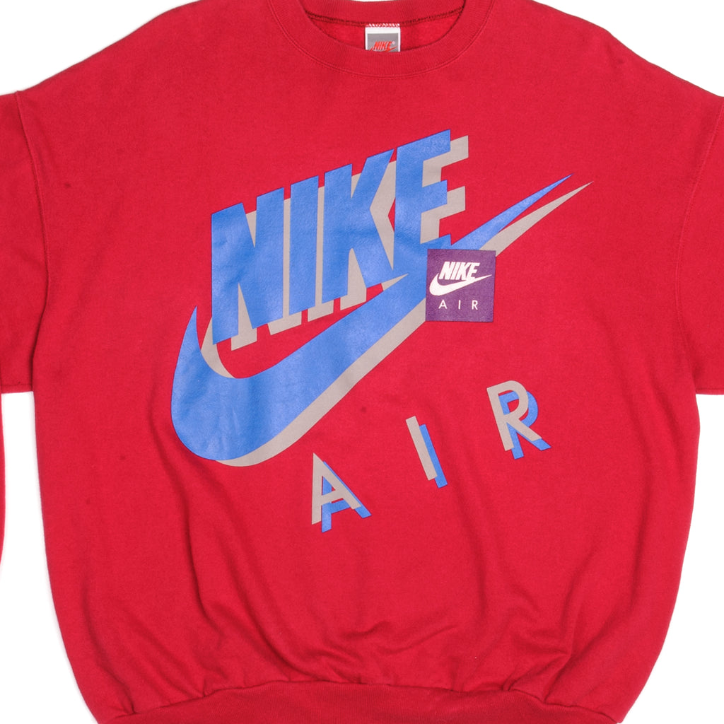 Vintage Nike Air RedSweatshirt 1987-1994 Size XLarge Made In USA.