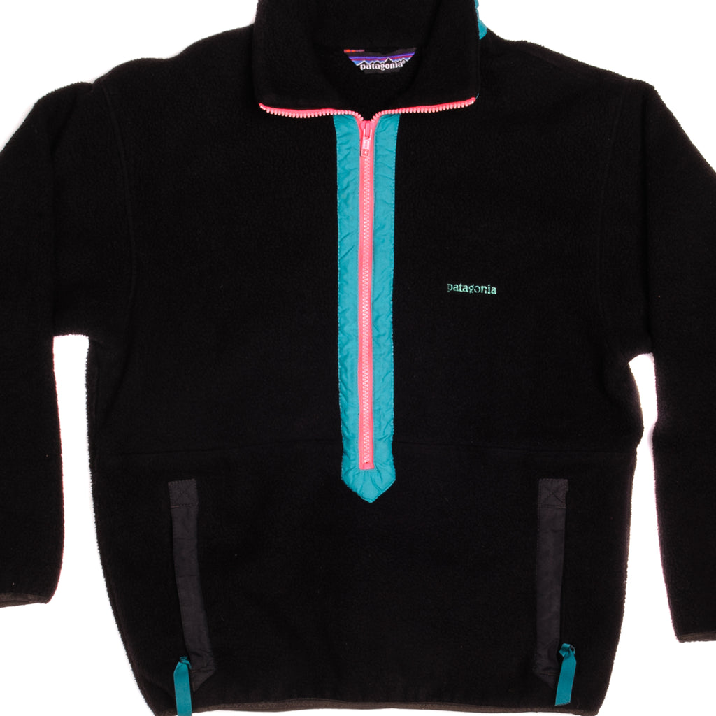 Vintage Black Zip Patagonia Sweatshirt 90s Size Medium Made In USA.