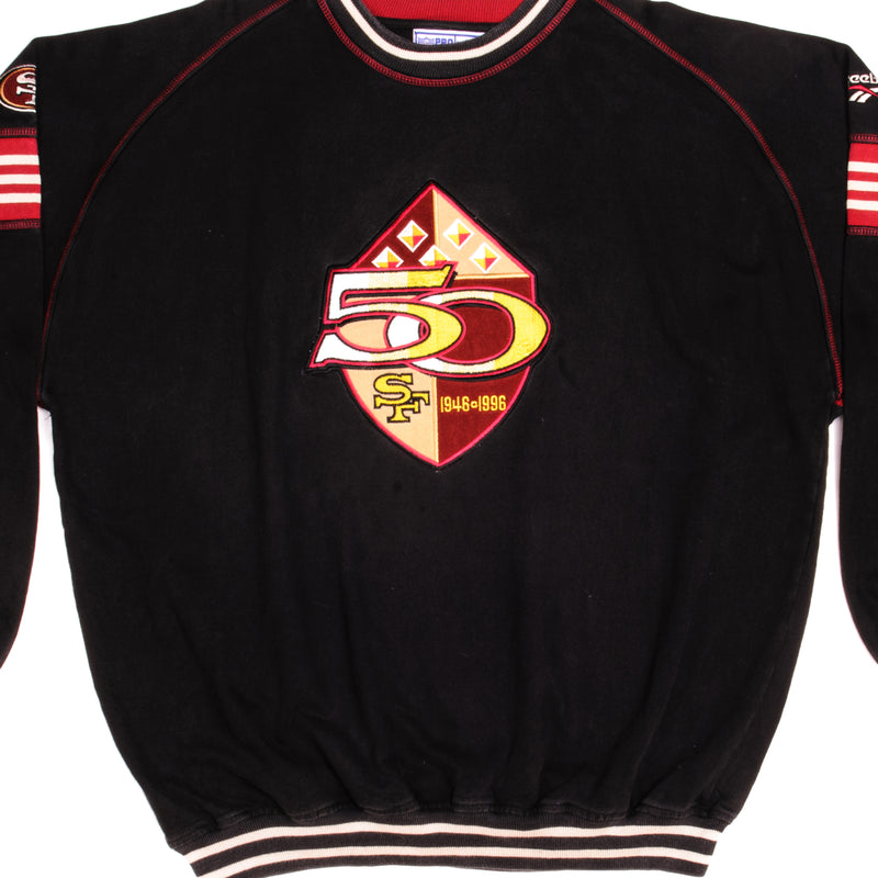 Vintage NFL 50th Anniversary San Francisco 49ers Reebok Sweatshirt 1996 Size 2XL Made In USA.