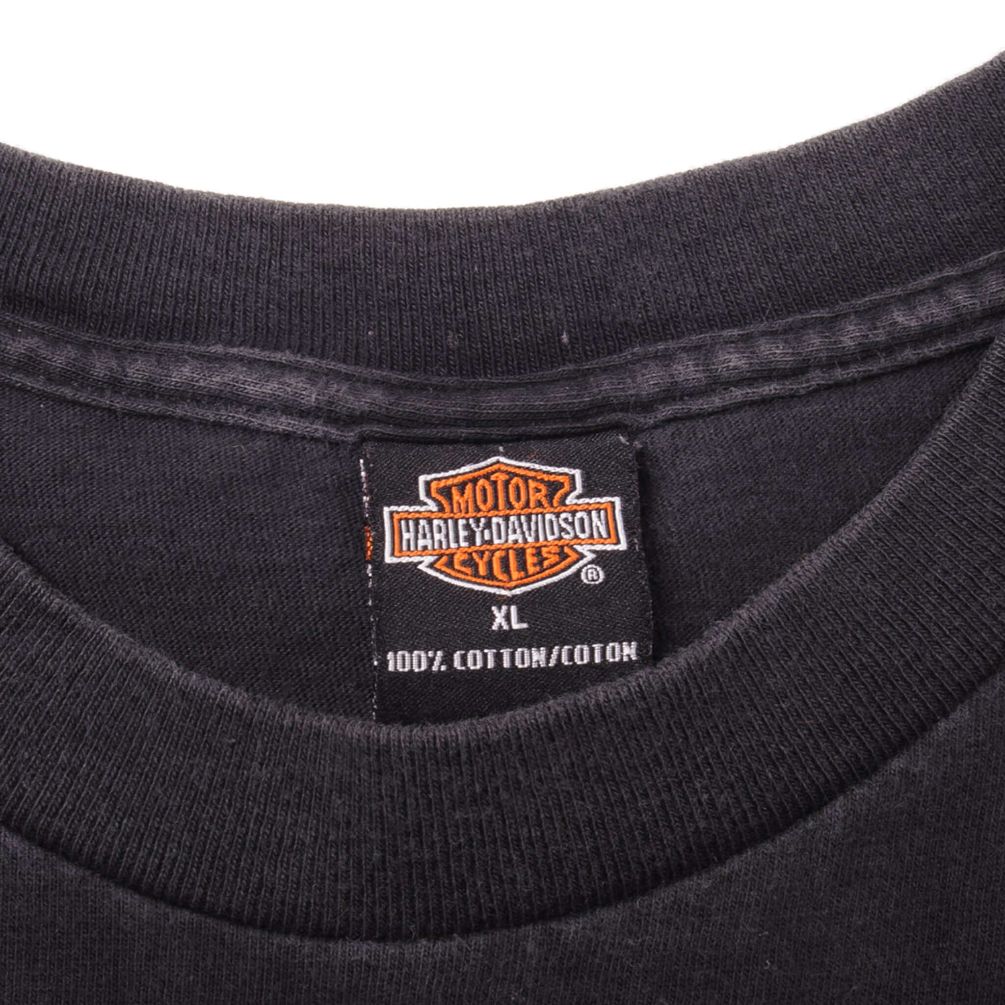 Vintage Black Bala's Harley Davidson Dragon Wisconsin Dells, WI Tee Shirt 2001 Size L With Single Stitch Made In USA