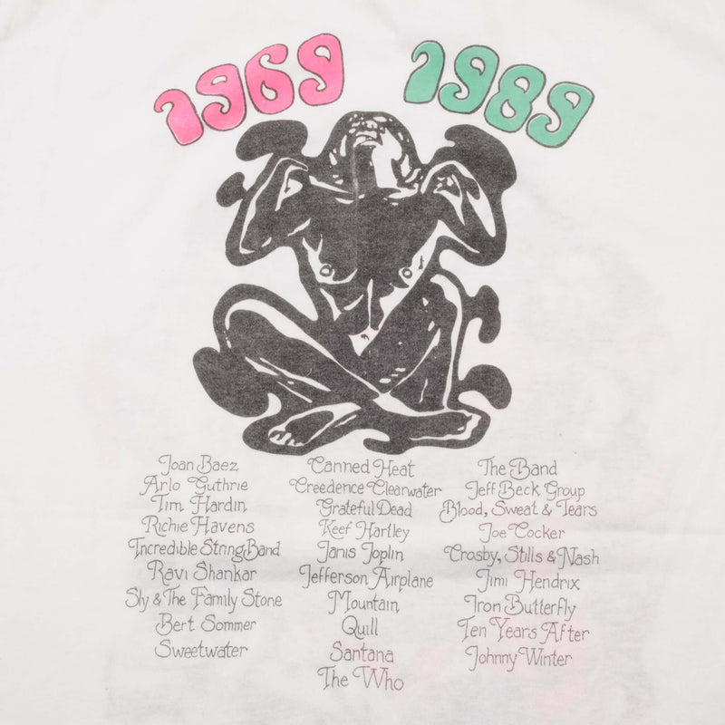 VINTAGE REMEMBER WOODSTOCK FESTIVAL TEE SHIRT 1989 SIZE LARGE