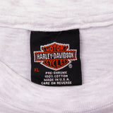Vintage Grey Genuine Harley Davidson Reno 1995 T Shirt With Single Stitch Sleeves. Made In USA.