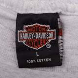 Vintage Grey American Tradition Harley Davidson Burlington, VT 1993 T Shirt Size XLarge With Single Stitch Sleeves. Made In USA.