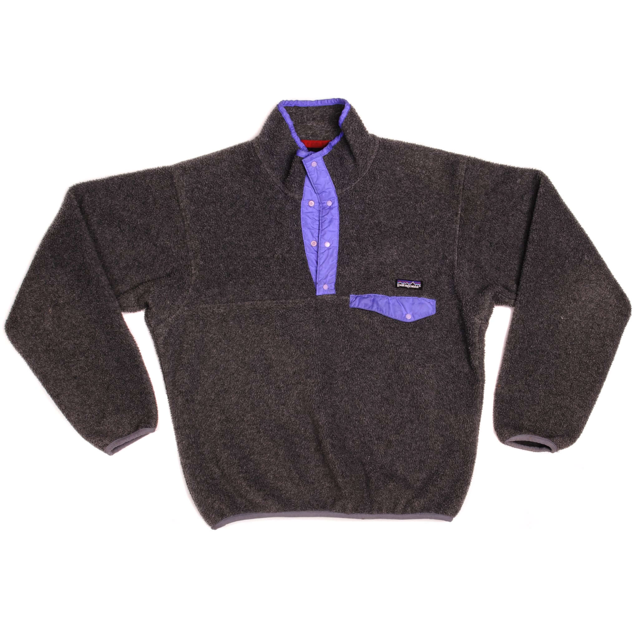 Vintage Grey Synchilla Snap Pullover 90s 1990 Size Medium Made In USA.