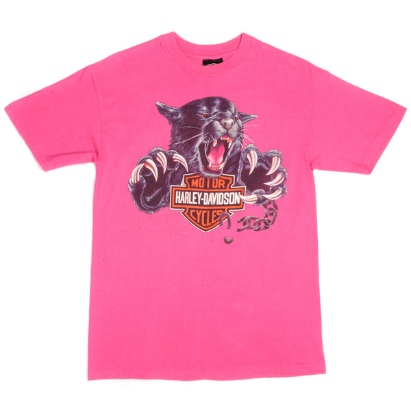 Pink Vintage Harley Davidson T-Shirt 1992 Size Medium Made In USA.