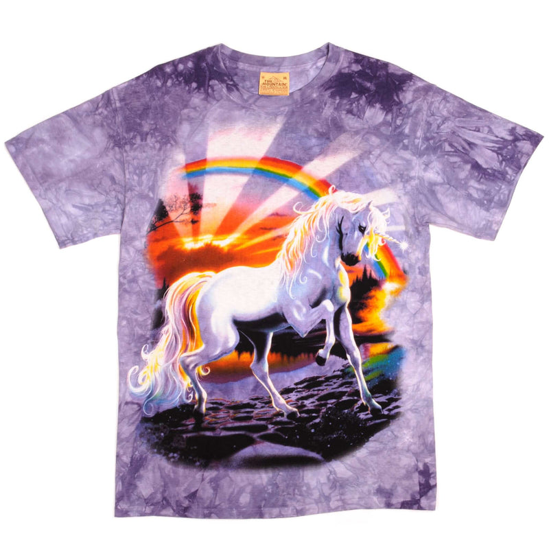 Vintage Purple Tie And Dye Unicorn - The Mountain Tee Shirt Size Medium