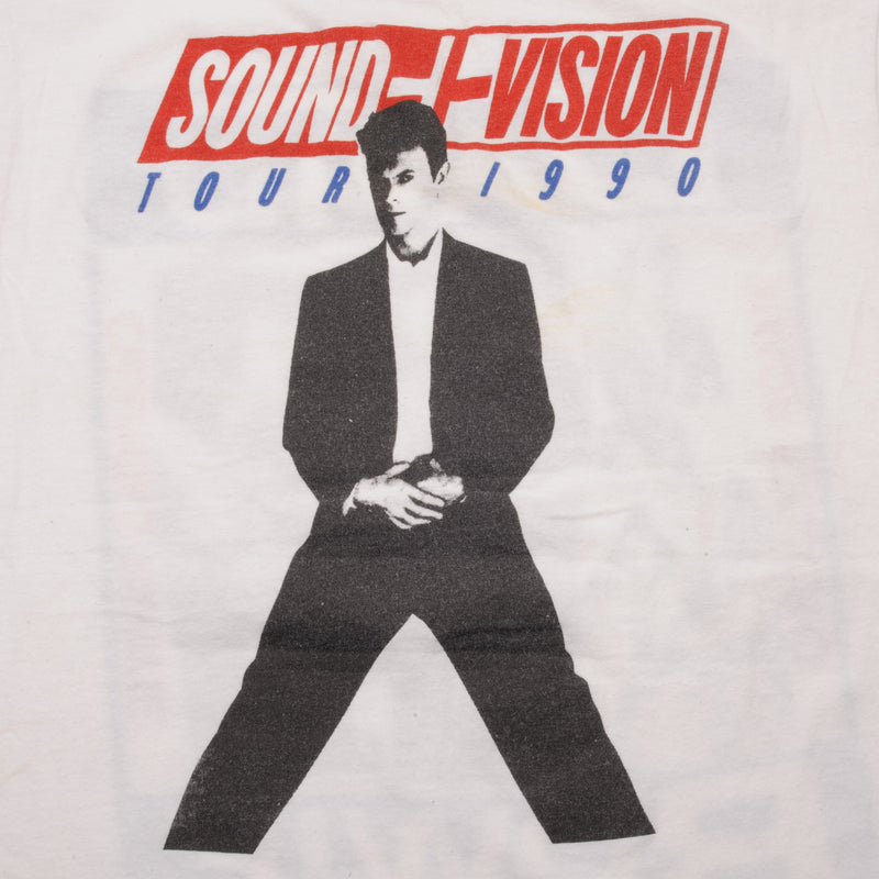 VINTAGE DAVID BOWIE SOUND VISION TEE SHIRT 1990 SIZE XS MADE IN USA