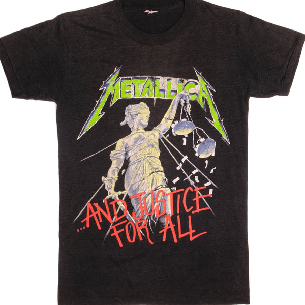 Vintage Metallica "And Justice For All" Tee Shirt 1988 Size Small Made In USA with single stitch sleeves.