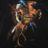 VINTAGE AMERICAN INDIAN ON AN HORSE TEE SHIRT SIZE LARGE MADE IN USA
