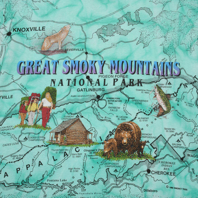 VINTAGE GREAT SMOKY MOUNTAINS NATIONAL PARK TEE SHIRT 1992 MEDIUM MADE IN USA