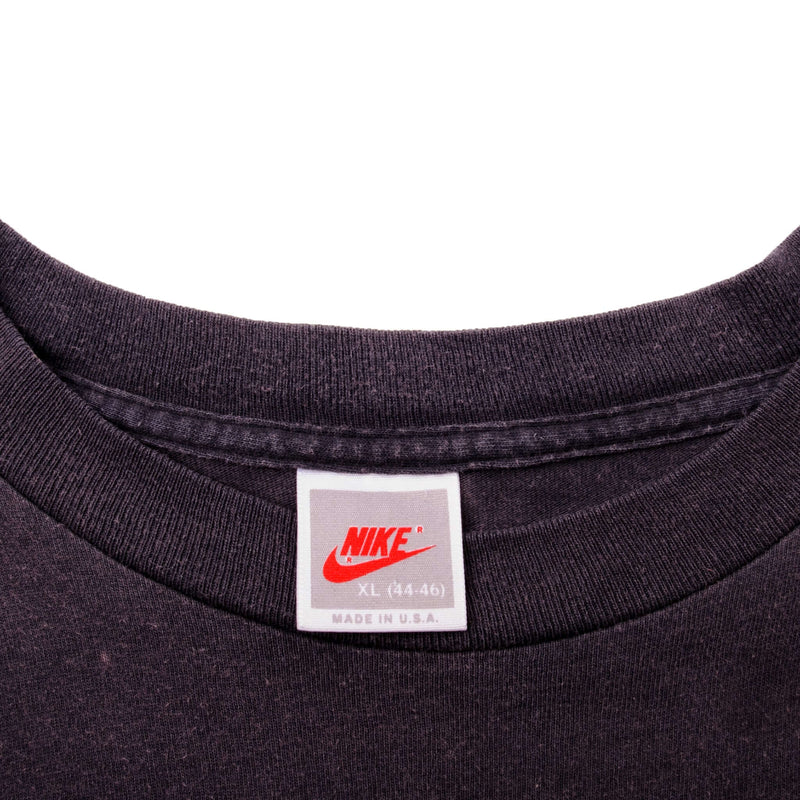 Vintage Black Nike Air Jordan Tee Shirt 1987-1994 Size Xlarge Made In USA. With Single Stitch Sleeves