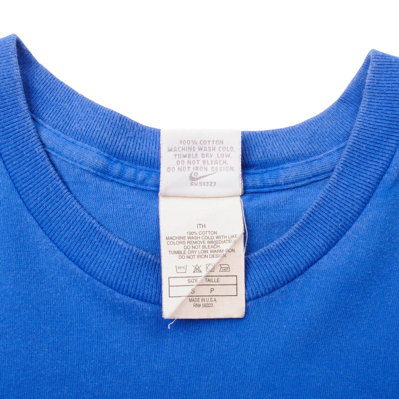 Vintage Blue Nike Tee Shirt 1987-1994 Size M Made In USA With Single Stitch Sleeves.