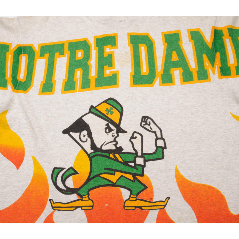VINTAGE ALL OVER PRINT UNIVERSITY OF NOTRE DAME TEE SHIRT 90s SIZE LARGE MADE IN USA
