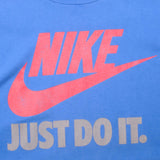 Vintage Blue Nike Just Do It Long Sleeve Tee Shirt 1984-1987 Size S. Made In USA. With Single Stitch. Nike Blue Label