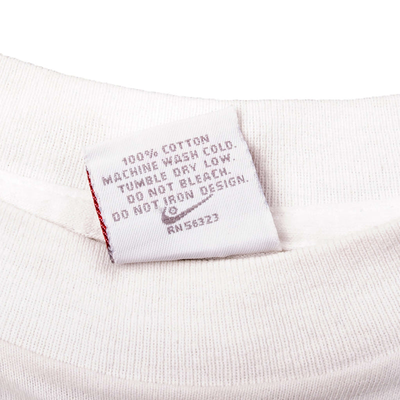 Vintage White Nike Tee Shirt 1987-1994 Size M Made In USA. With Single Stitch Sleeves.