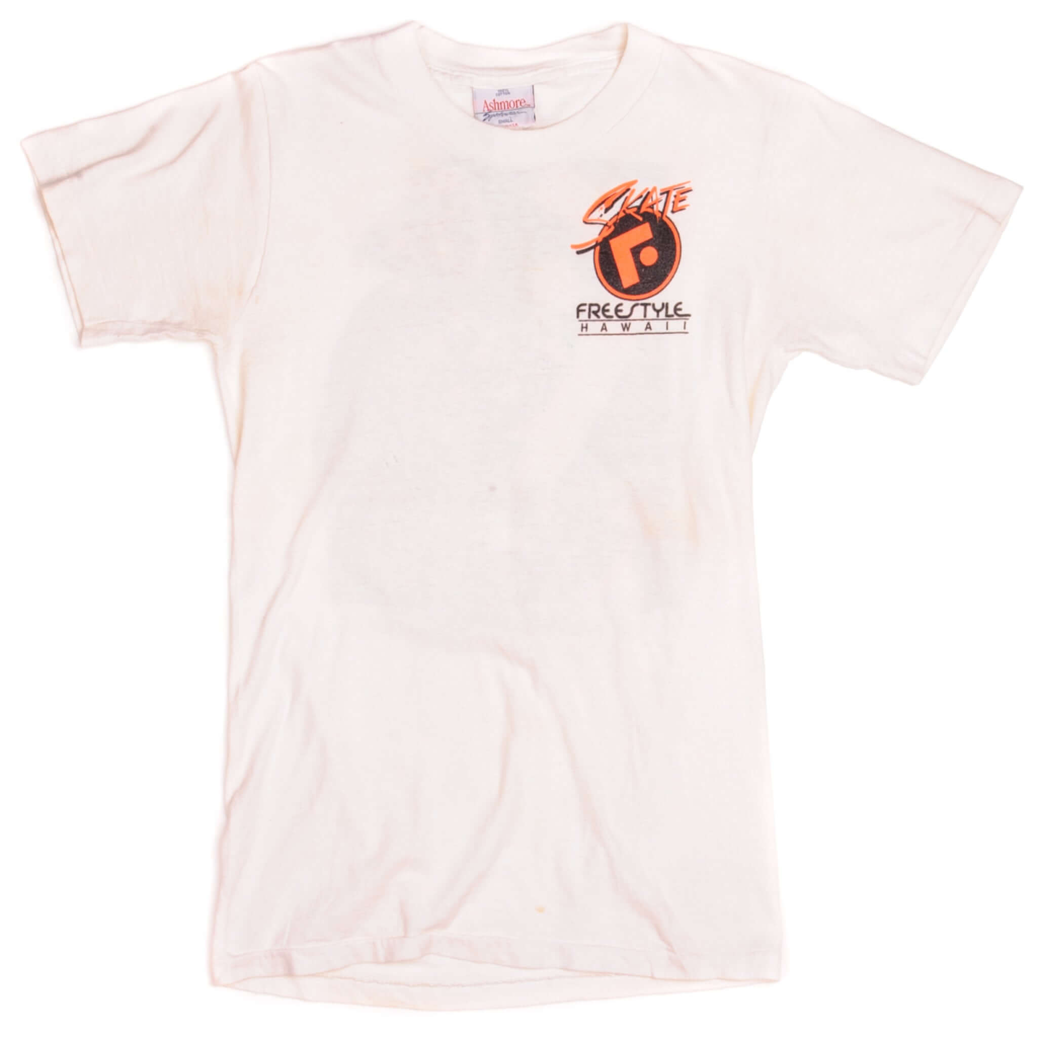 Vintage Skate Freestyle Hawaii Mama's Boy Don't You Worry, Don't You Cry Ashmore Tee Shirt Size XSmall Made In USA.