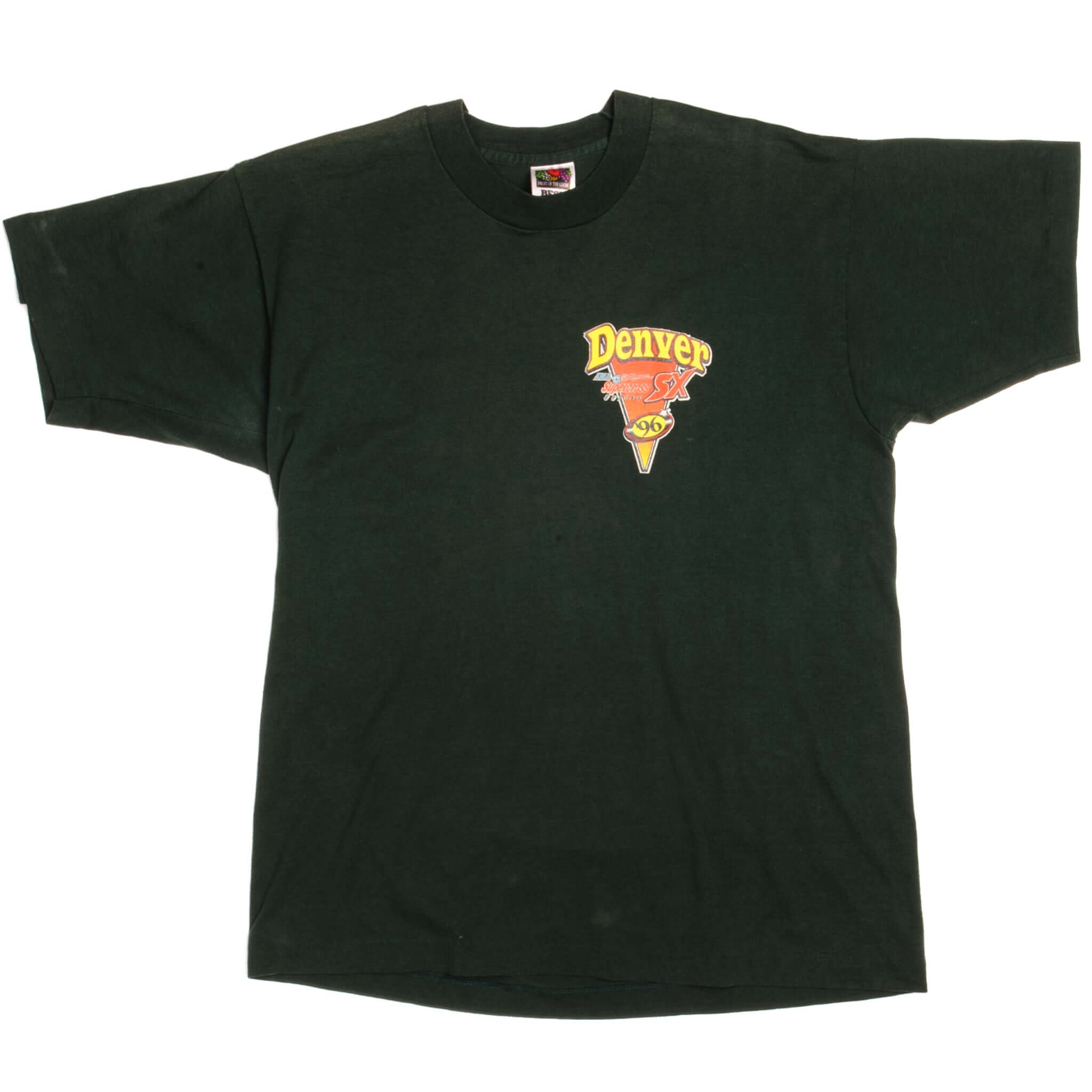 Vintage Denver Colorado AMA Supercross Series SX Fruit Of The Loom Best Tee Shirt 1996 Size Medium Made In USA With Single Stitch Sleeves.