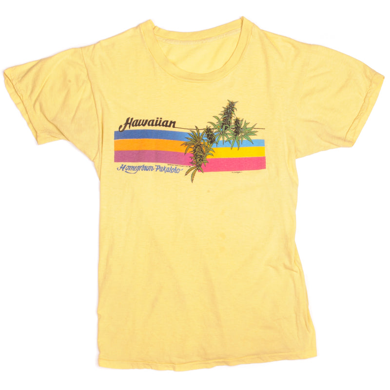 Vintage Hawaiian Homegrown Pakalolo Tee Shirt 1981 Size Small With Single Stitch Sleeves.
