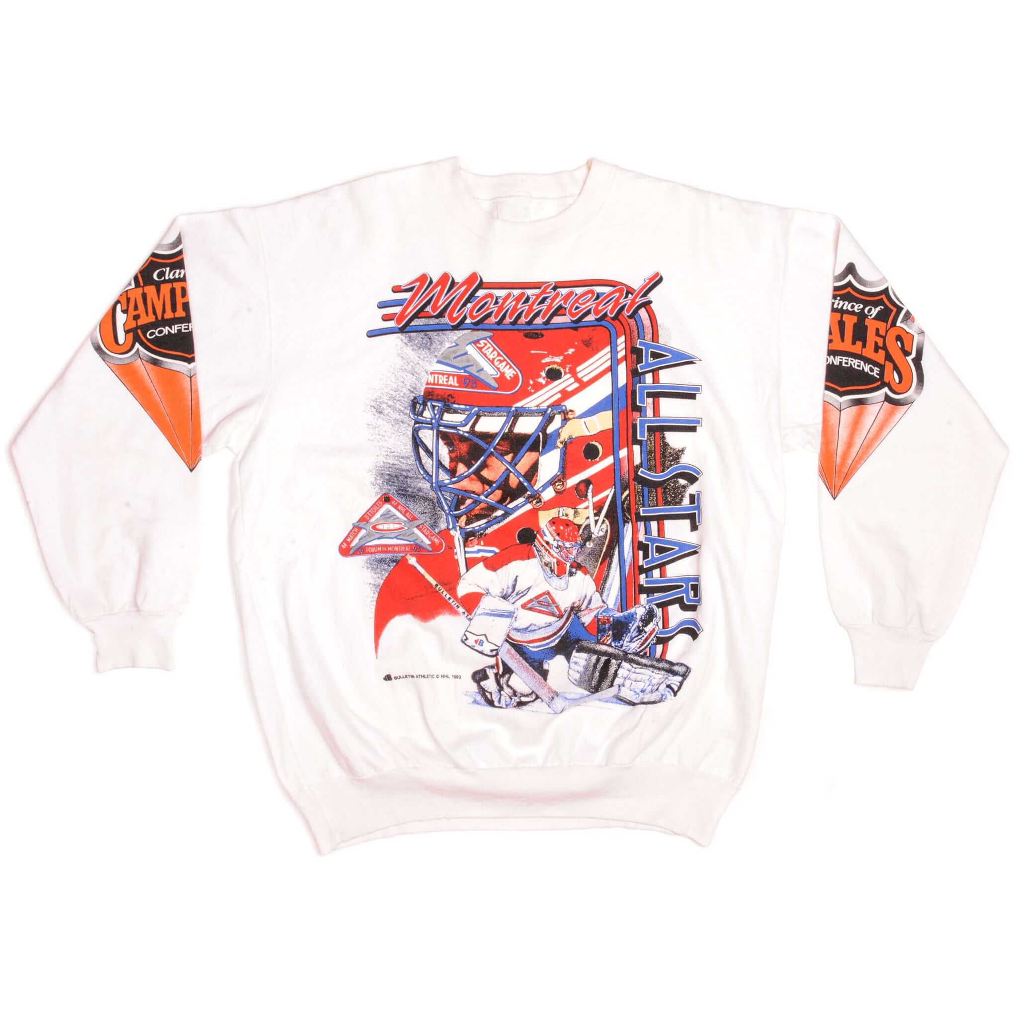 Vintage National Hockey League Montreal 44th All Star Game Bulletin Athletic Sweatshirt 1993 Size XLarge.
