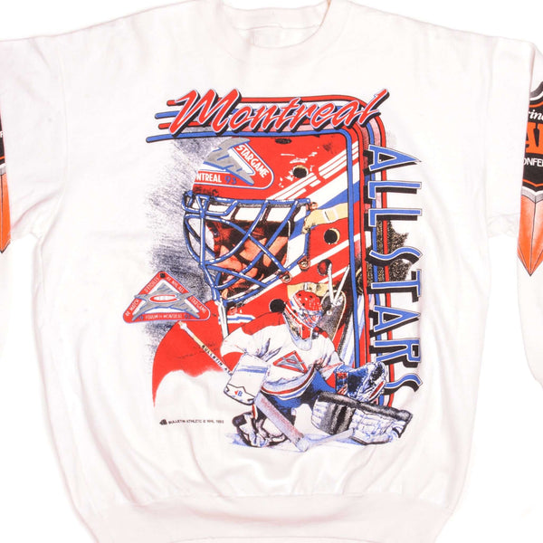 Vintage National Hockey League Montreal 44th All Star Game Bulletin Athletic Sweatshirt 1993 Size XLarge.